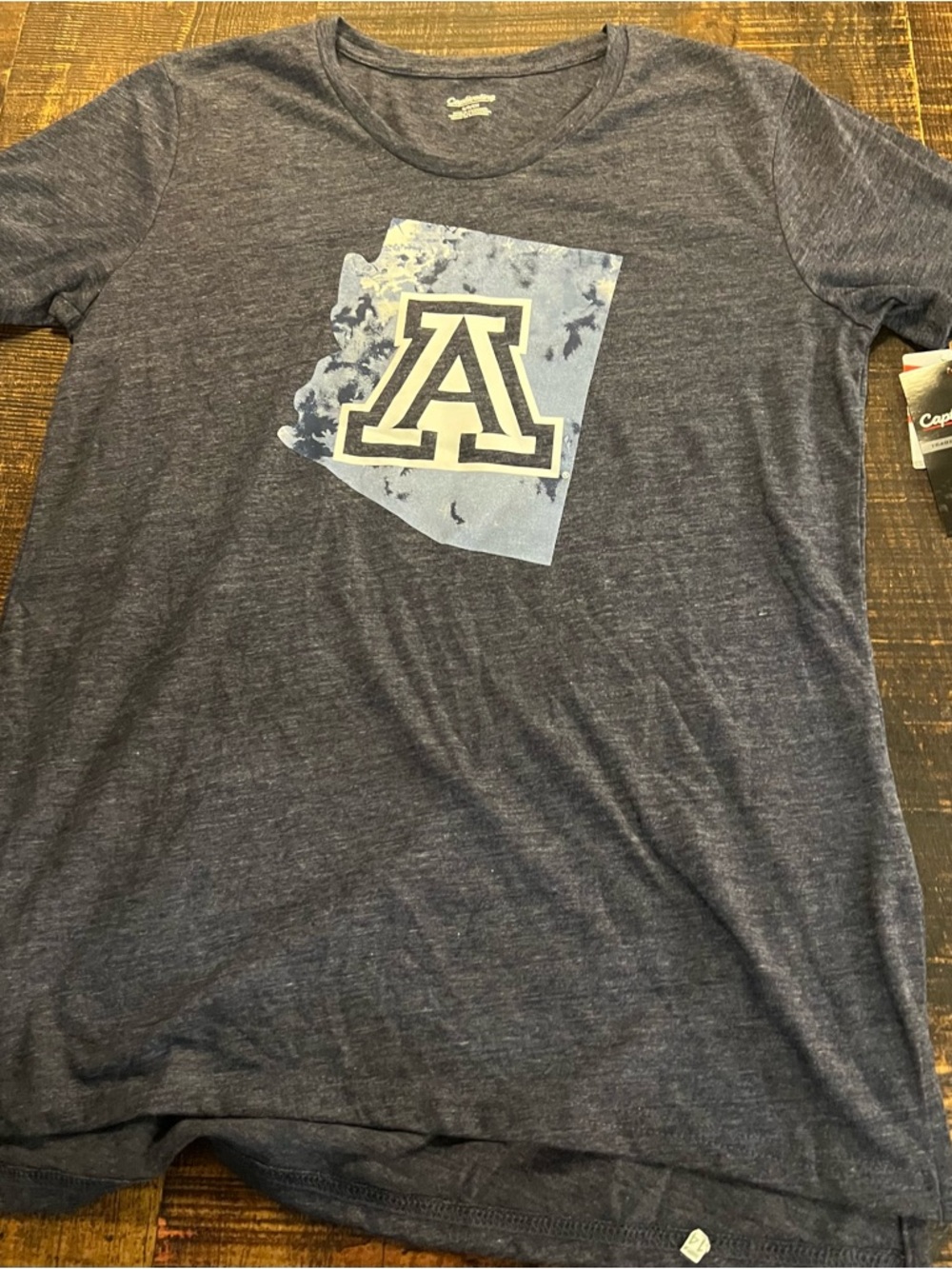 Women’s Navy Short-Sleeve Graphic Tee with Block A Emblem